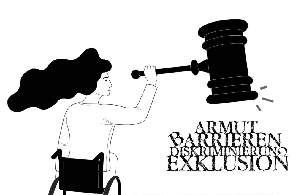 Die Illustration in schwarz-weiß