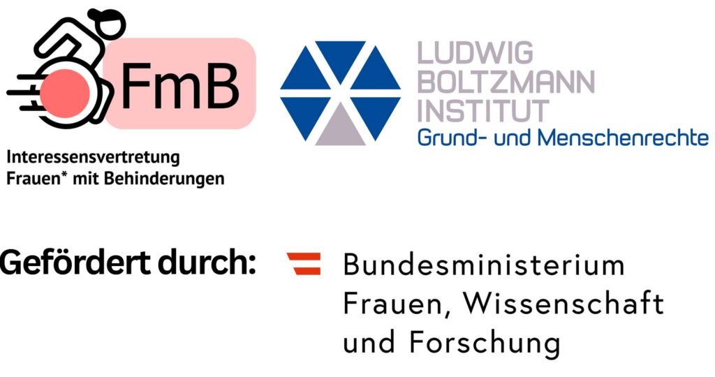 Logos von FmB, dem LBI-GMR und dem Bundesministerium für Frauen, Wissenschaft und Forschung